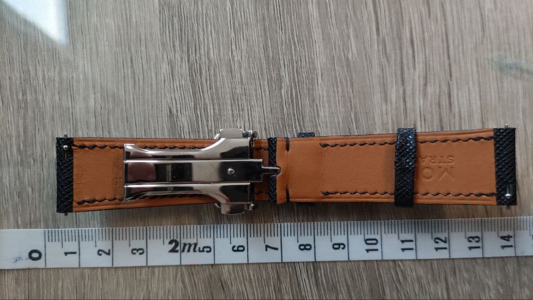 monstraps オーダーメイド サフィアーノ レザー 時計ベルト 黒