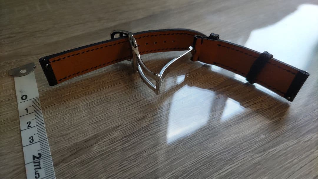 monstraps オーダーメイド サフィアーノ レザー 時計ベルト 黒