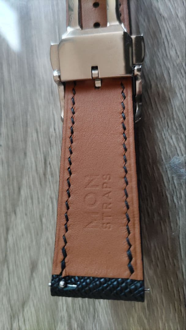 monstraps オーダーメイド サフィアーノ レザー 時計ベルト 黒