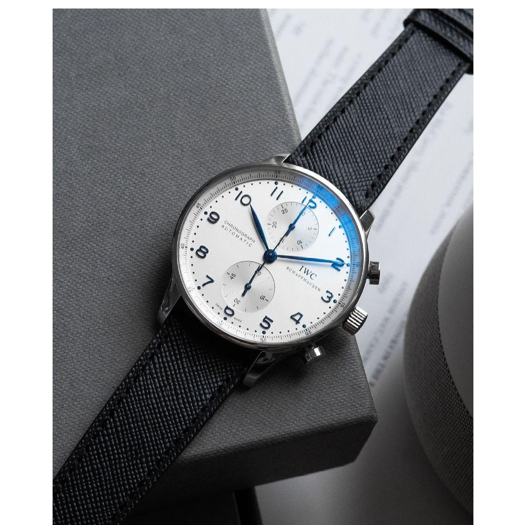 monstraps オーダーメイド サフィアーノ レザー 時計ベルト 黒