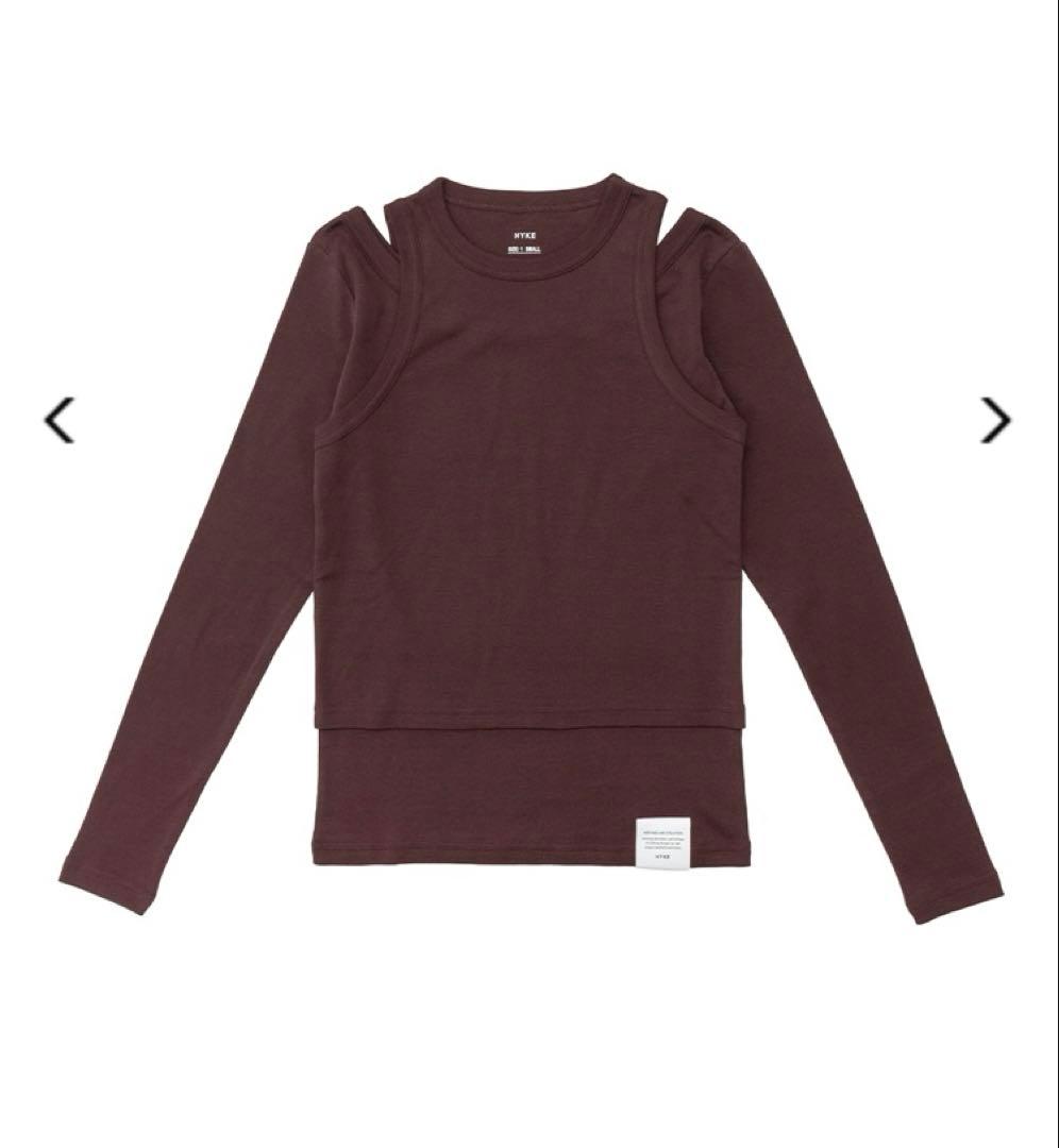 25SS 完売　HYKE LAYERED LONG-SLV TEE