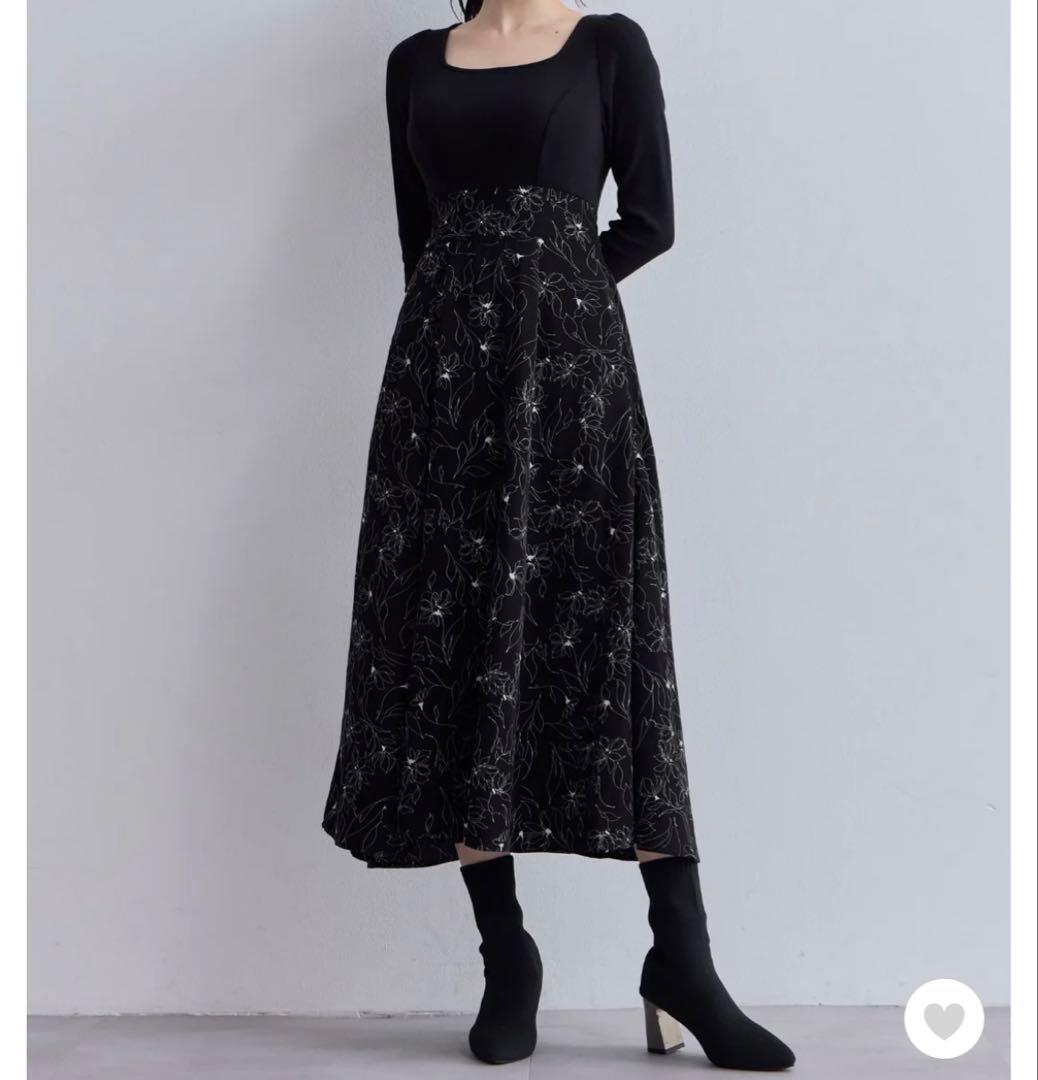 【即購入者優先】overE フラワードッキングワンピース 25AW