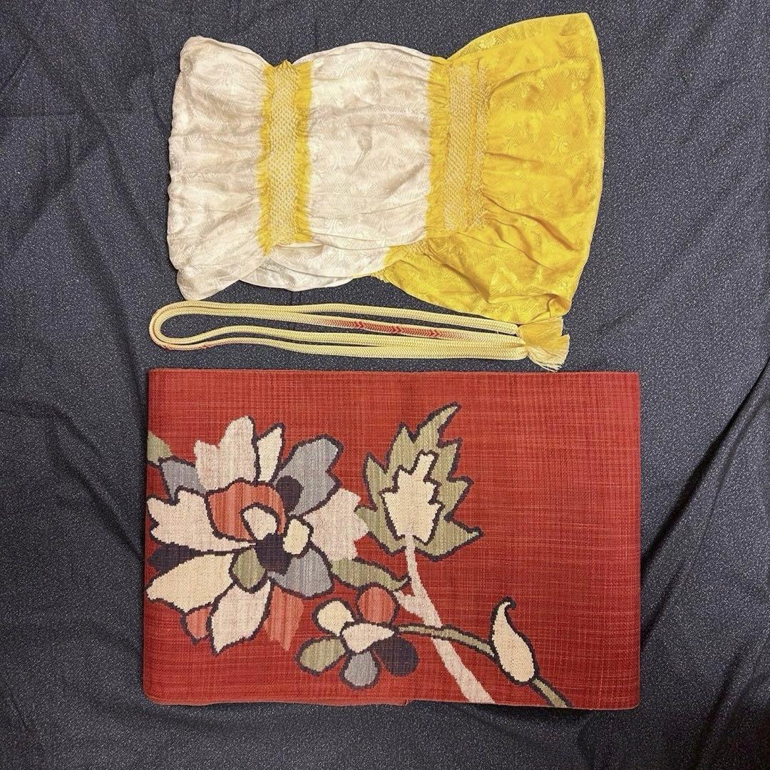 正絹　紬　大島紬風　小紋　更紗柄　フルセット モ68