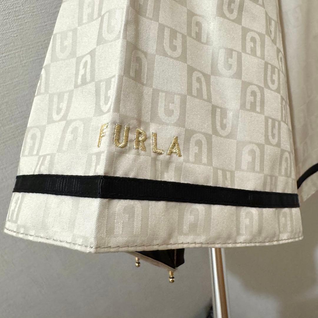 ★新品★フルラ　晴雨兼用日傘　楽折　１級遮光　軽量　アーチロゴ　ベージュ　日本製