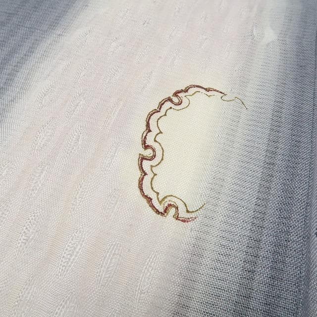 けだろう 新品 夏単衣 やまと誂製 櫛引き織 雪輪 仕付糸付 紬 6502