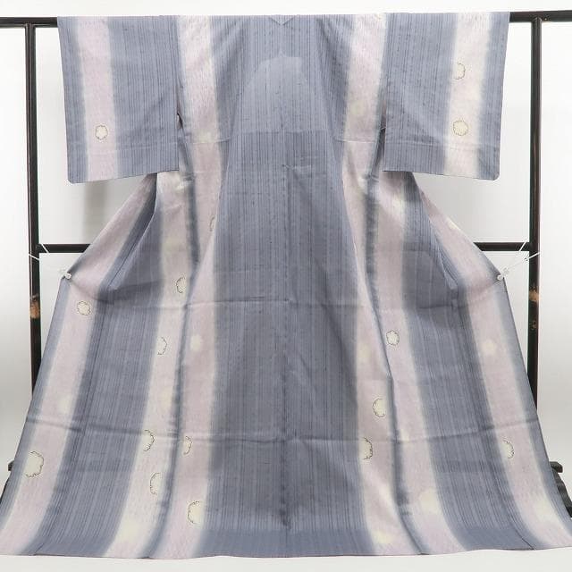 けだろう 新品 夏単衣 やまと誂製 櫛引き織 雪輪 仕付糸付 紬 6502