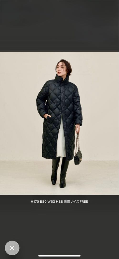 【新品未使用品】【TAION/ノーリーズ】別注ダイヤキルトロングダウン黒