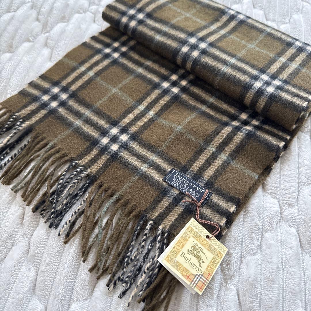 【未使用】希少カラーBurberrys カシミヤ100% マフラー チェック