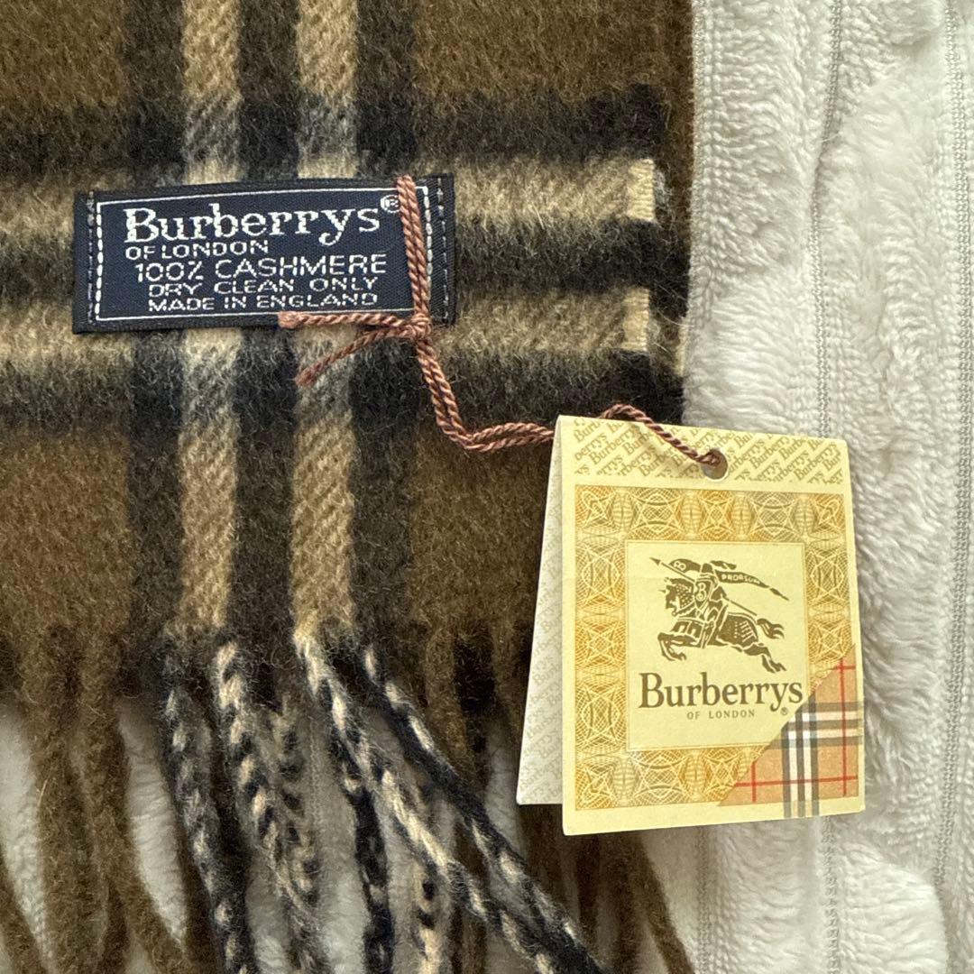 【未使用】希少カラーBurberrys カシミヤ100% マフラー チェック