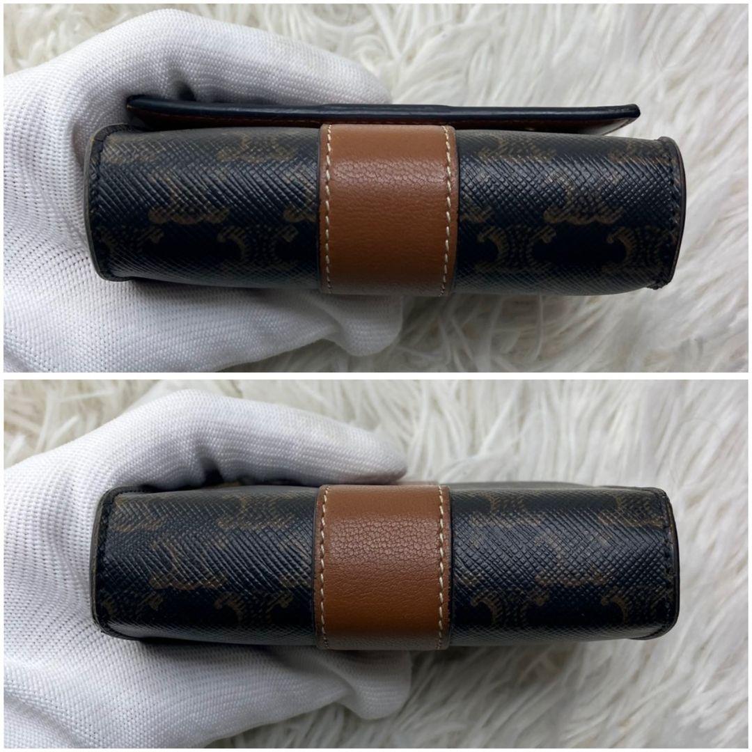 ラテ様✨ CELINE スモール トリフォールド ウォレット トリオンフ レザー