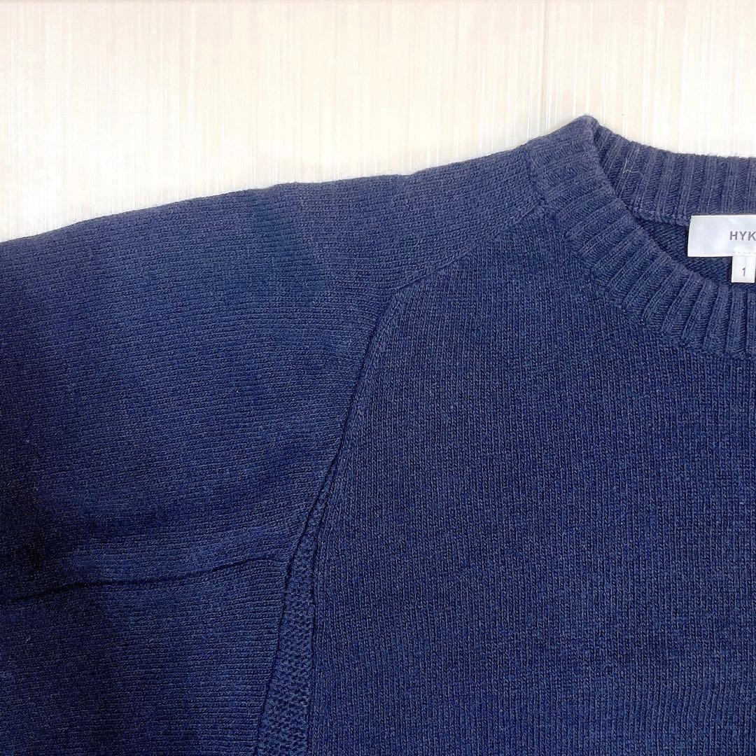 美品✨HYKE ニット ポンチョ ケープコート ウール