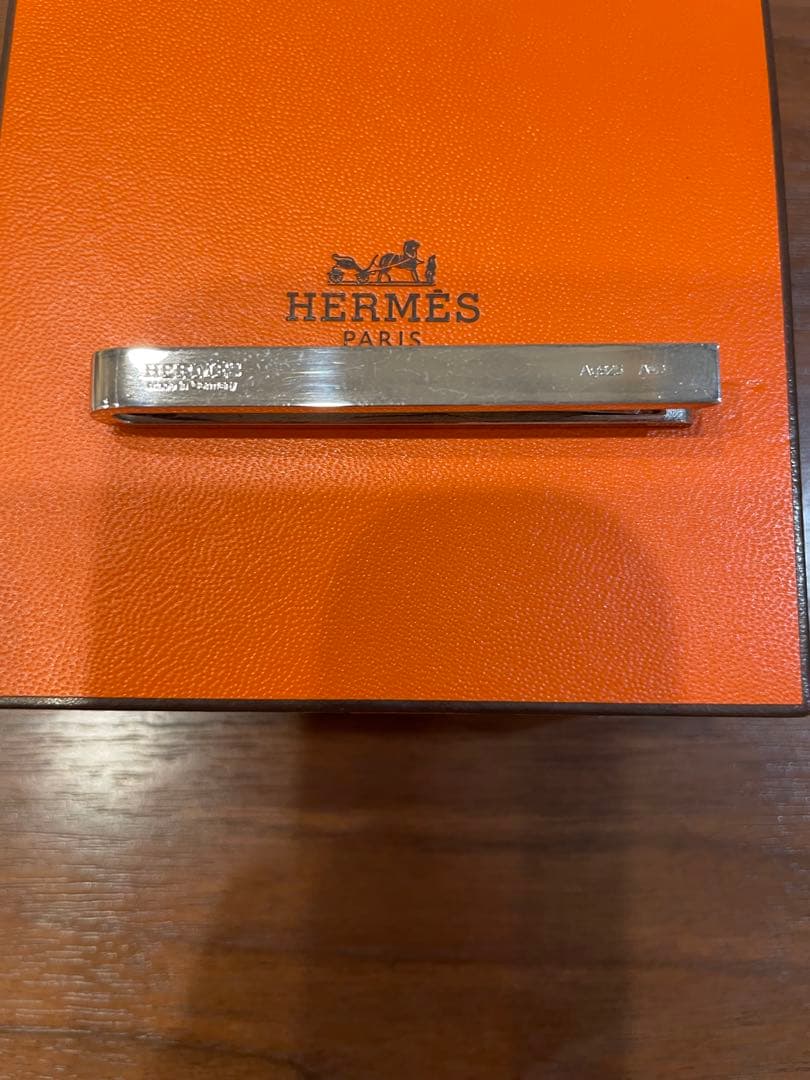 【正規品】HERMES エルメス　稀少&人気のエブリン　ネクタイピン　Hロゴ　箱