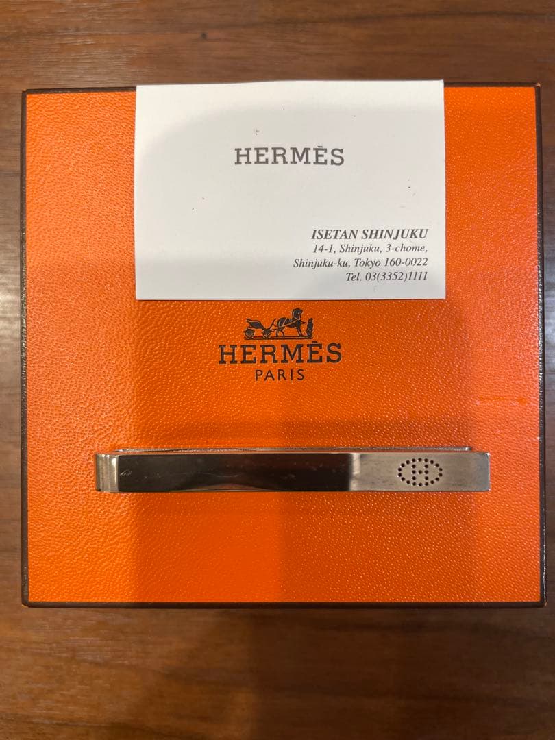 【正規品】HERMES エルメス　稀少&人気のエブリン　ネクタイピン　Hロゴ　箱