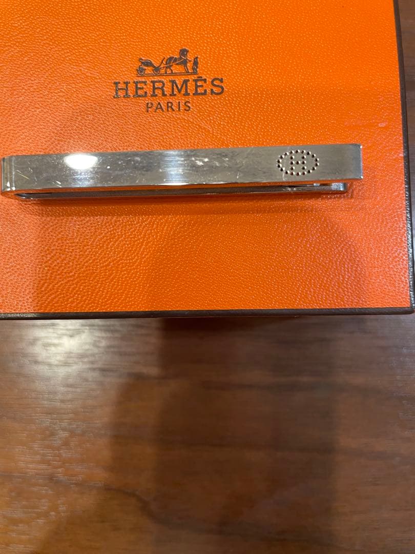 【正規品】HERMES エルメス　稀少&人気のエブリン　ネクタイピン　Hロゴ　箱