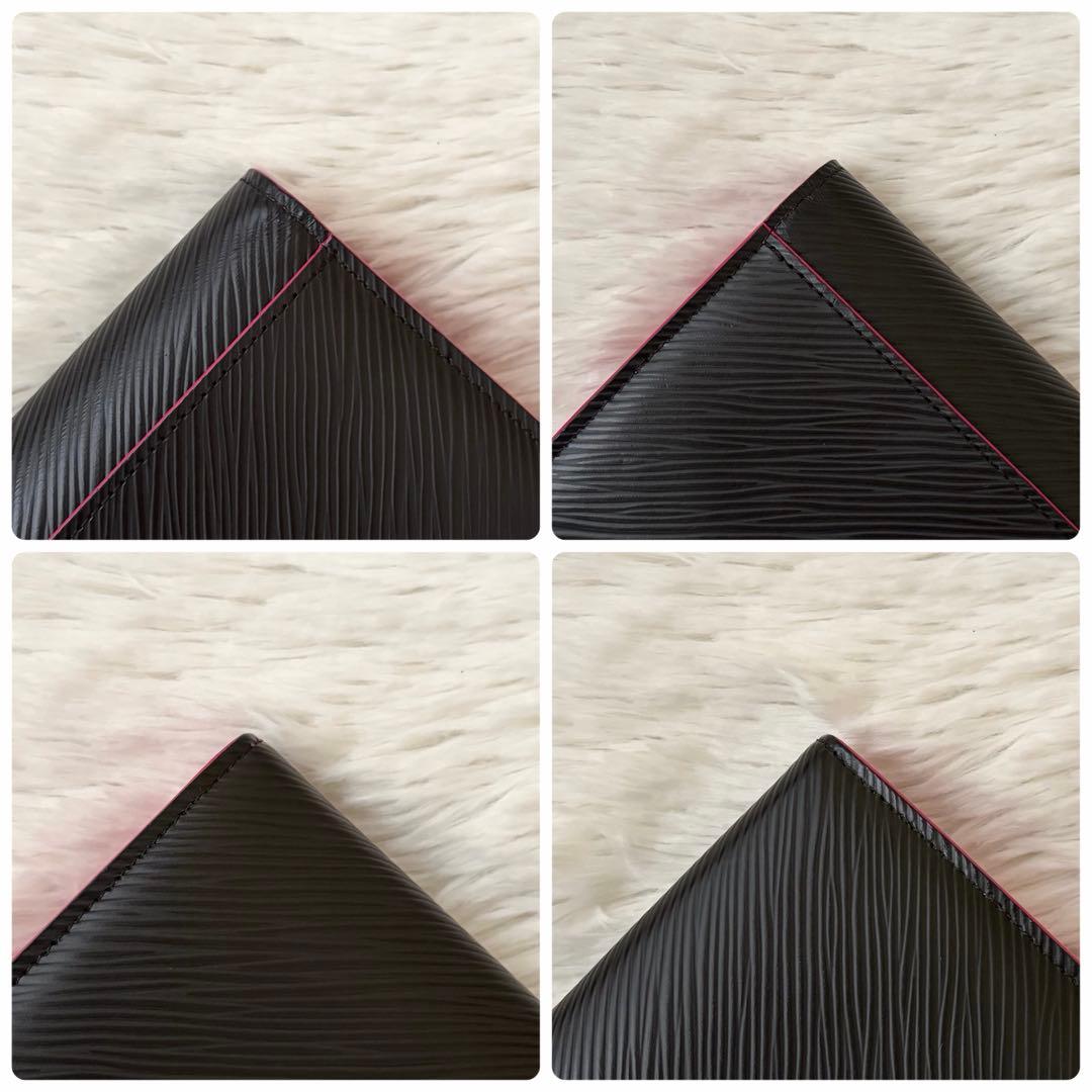 ルイヴィトン ポルトフォイユサラ　ノワール　ホットピンク　エピレザー　長財布