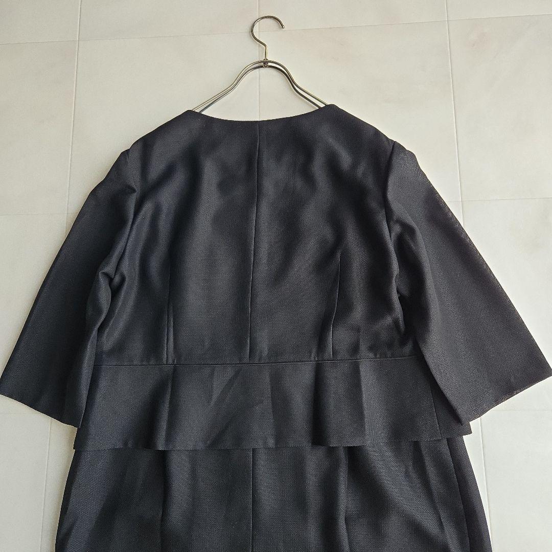 LANVIN NOIR 東京SOIR フォーマル ワンピース 夏用 七分袖 48