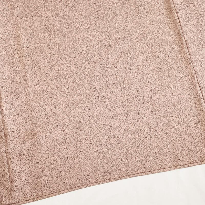 601mk105△江戸小紋 小花 葉 草花 バチ衿 梅鼠色△美品