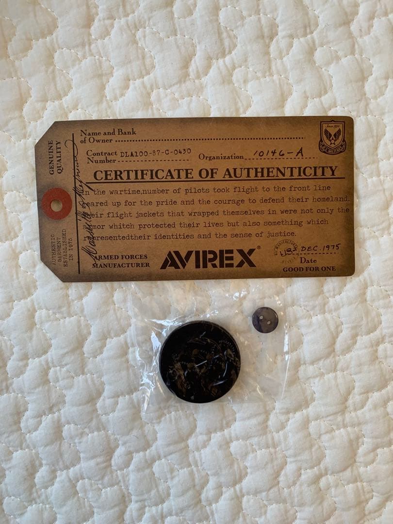 AVIREX パッチ付き メルトンPコート L ネイビー 正規品 美品