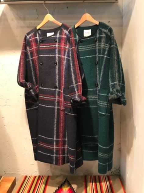 BEAMS BOY スライバーニット ダブルコート グリーン ビームスボーイ