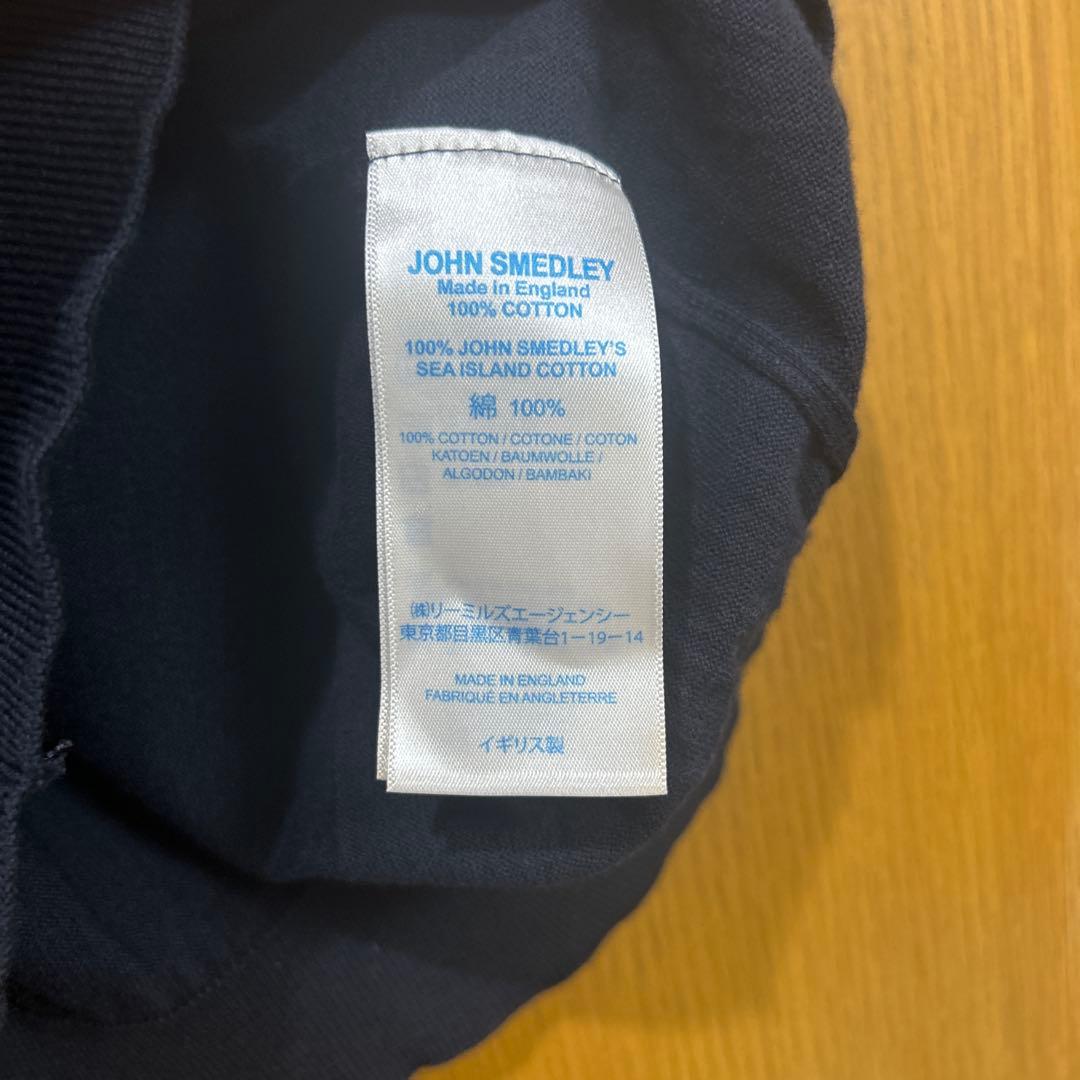 ジョンスメドレー スキッパーニットポロ ネイビー