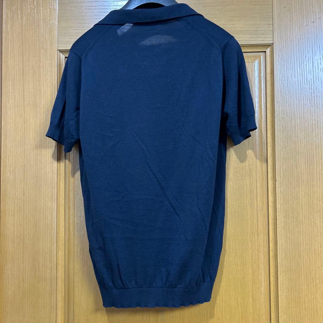 ジョンスメドレー スキッパーニットポロ ネイビー