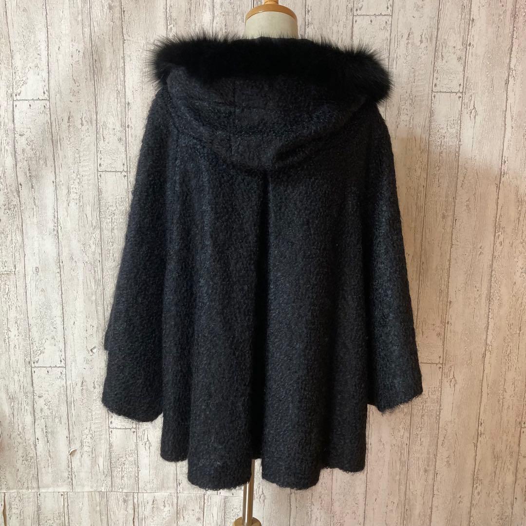 Diagram ダイアグラム フォックスファー モヘヤ ケープコート ポンチョ