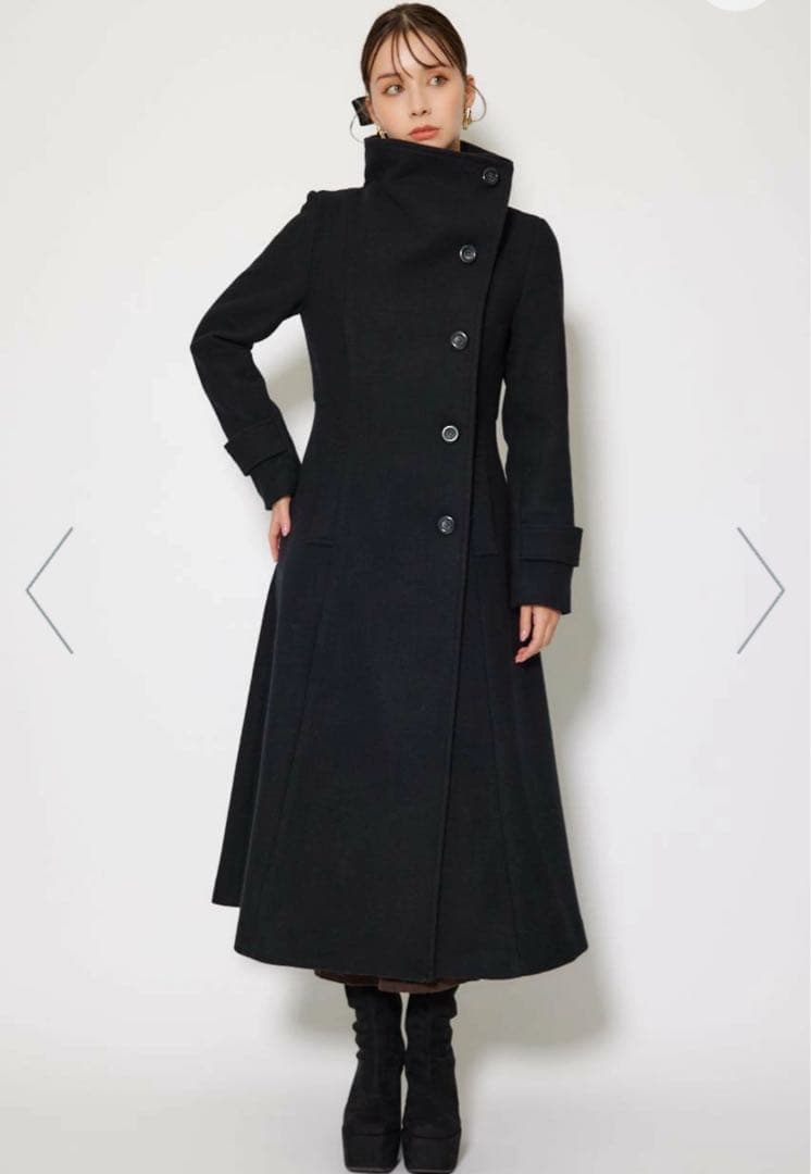 【1回のみ使用】rienda 25オーバーネックシンデレララインコート