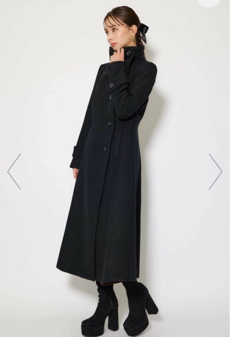 【1回のみ使用】rienda 25オーバーネックシンデレララインコート