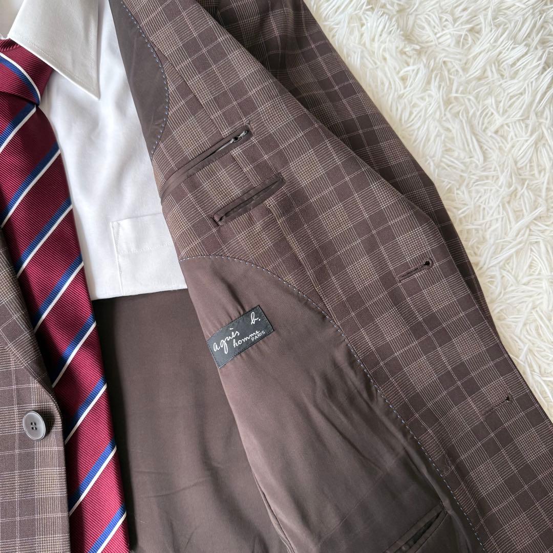Agnes b.homme PARIS セットアップスーツ グレンチェック 46