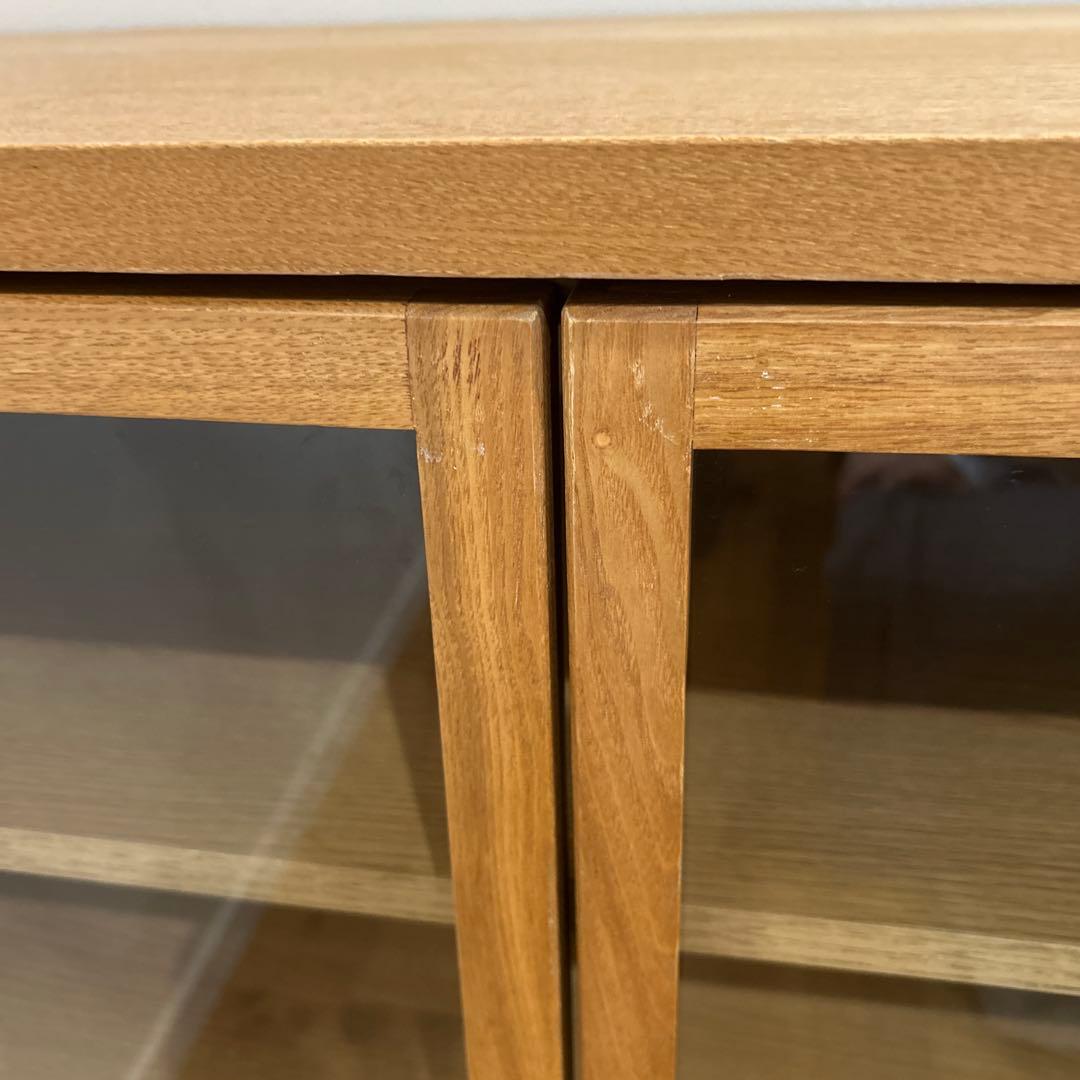 無印良品　食器棚　ガラス扉　脚付　廃盤