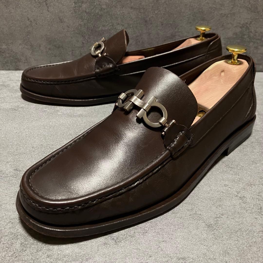 未使用級　フェラガモ　ビットローファー　ガンチーニ　ブラウン　2217