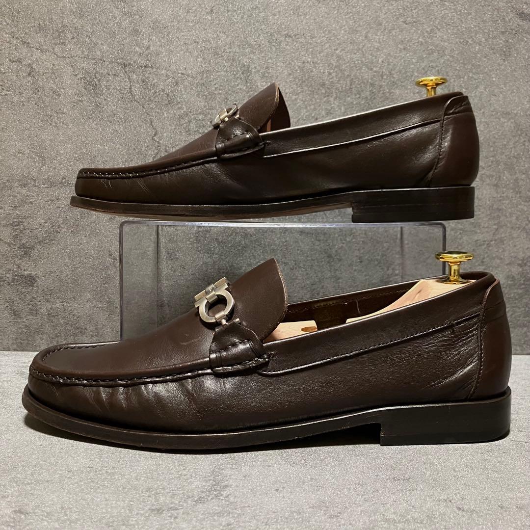 未使用級　フェラガモ　ビットローファー　ガンチーニ　ブラウン　2217