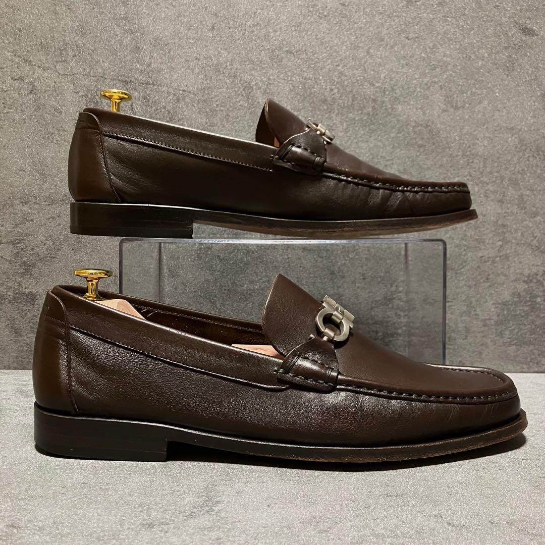 未使用級　フェラガモ　ビットローファー　ガンチーニ　ブラウン　2217