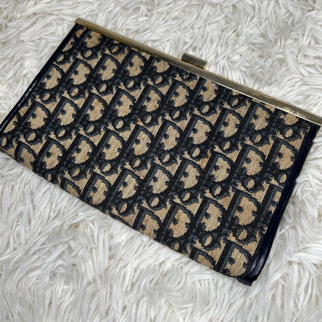 クリスチャンディオール オブリーク クラッチバッグ ジャガード　がま口