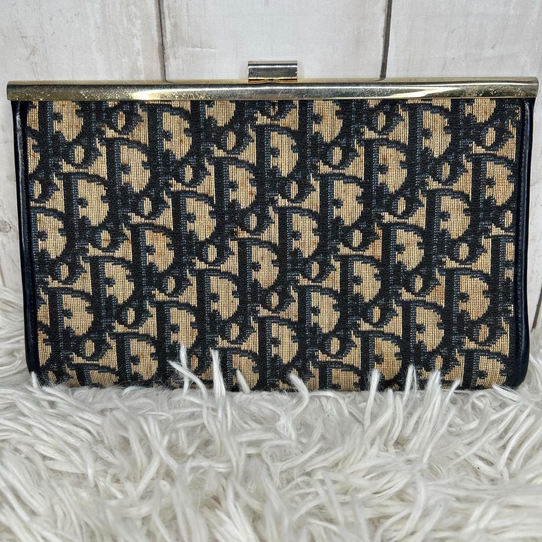 クリスチャンディオール オブリーク クラッチバッグ ジャガード　がま口