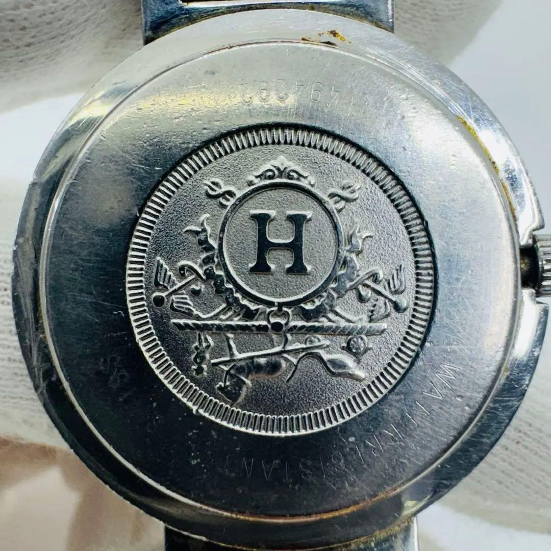 ✨エルメス✨クリッパー✨コンビベルト✨デイト✨白文字盤✨WR✨クオーツ✨腕時計✨