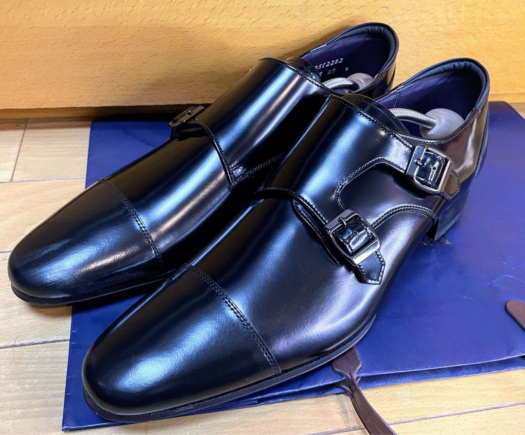 【サダ様】リーガルビジネスシューズモンクストラップスクラッチタフレザー27