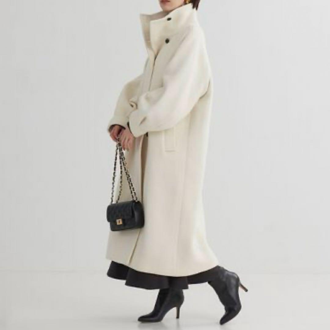 Rouge vif パフスリーブウールコート　オフホワイト　36