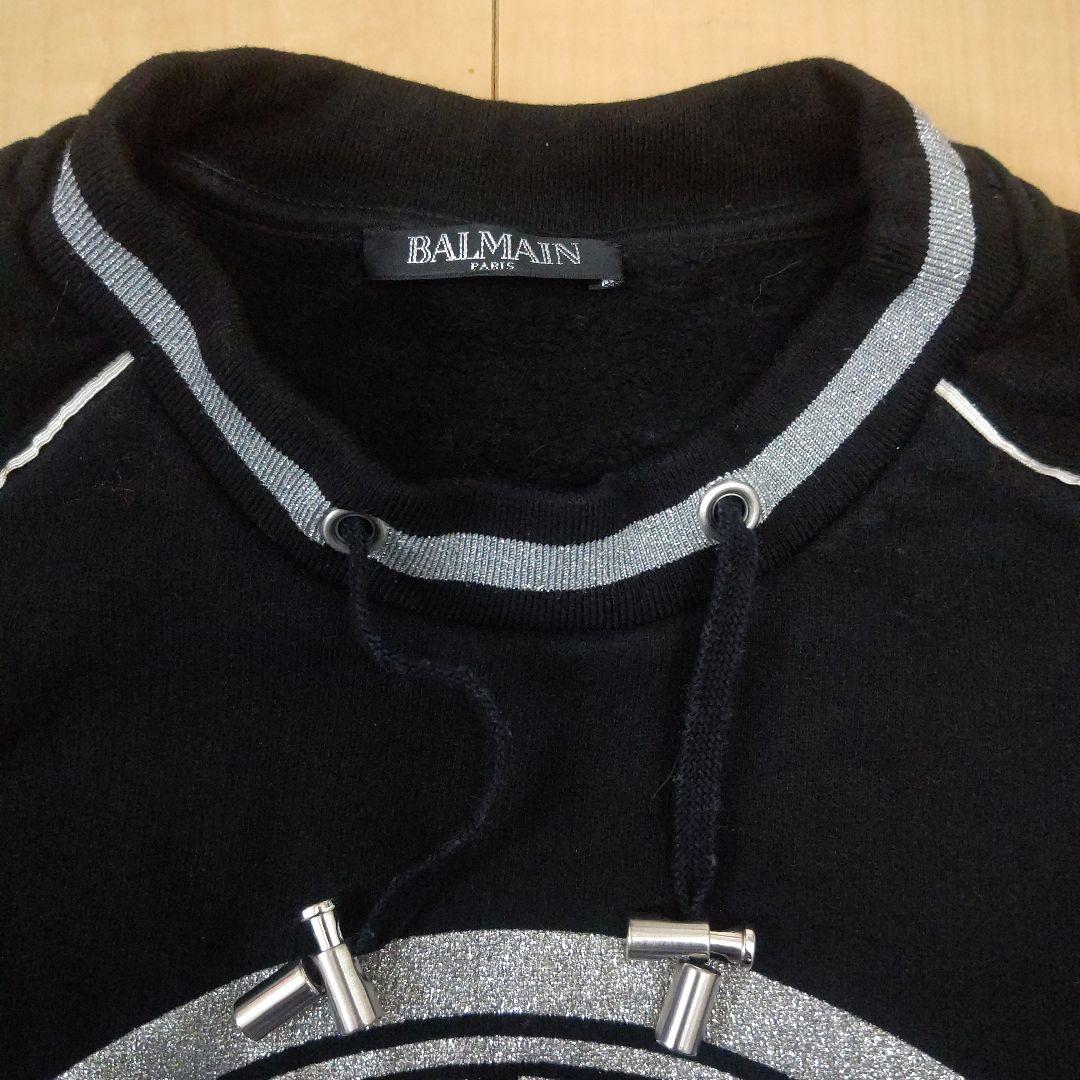 ★BALMAIN レディース シルバーラメ ロゴスウェット 中綿★