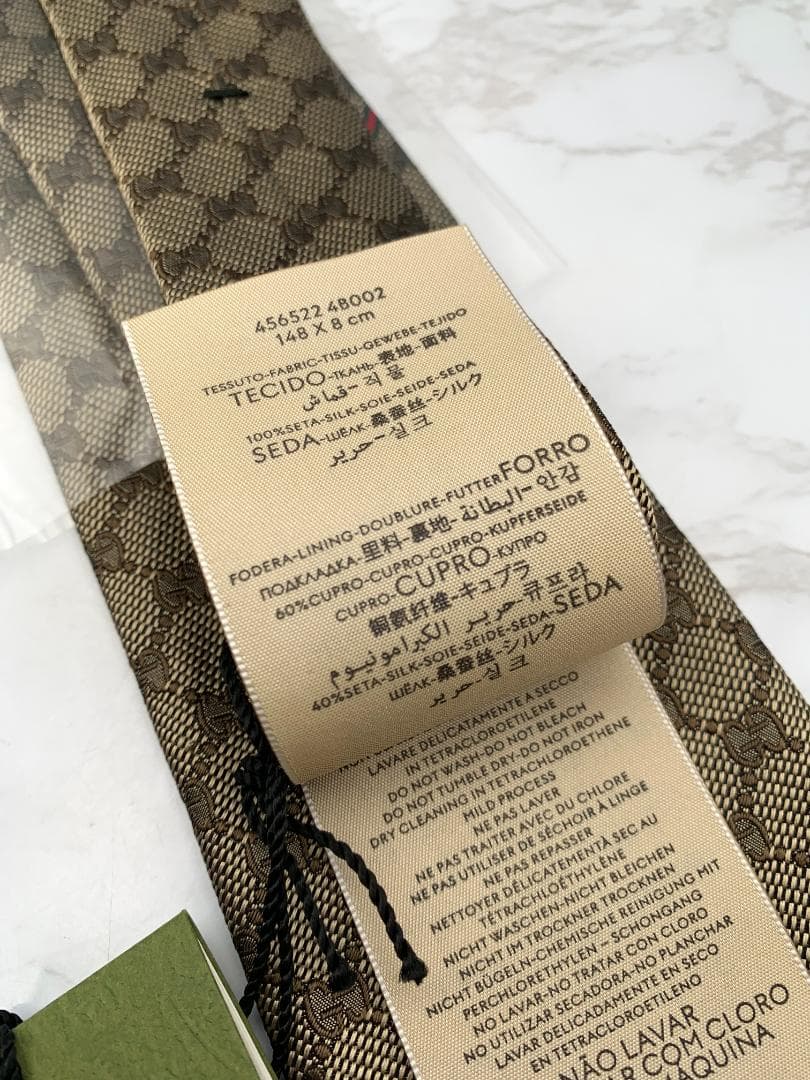 【新品・未使用】GUCCI グッチ GGパターン シルク イタリア製 8cm幅