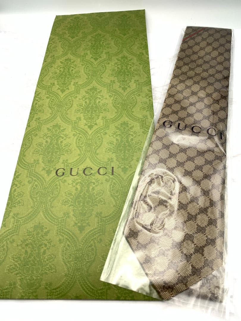 【新品・未使用】GUCCI グッチ GGパターン シルク イタリア製 8cm幅