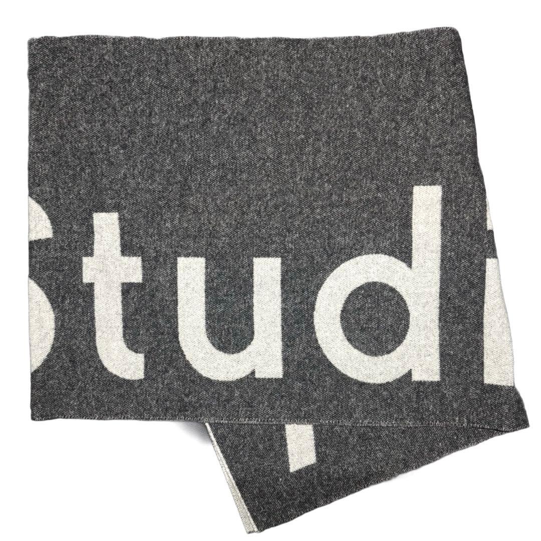 美品Acne studios ロゴジャガードスカーフ マフラー グレー/ブラック