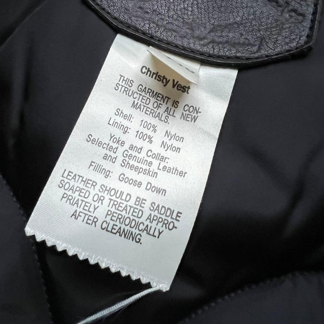 タ*埜様 ロッキーマウンテン グースダウンベスト レザー 黒 ウェスタンヨーク