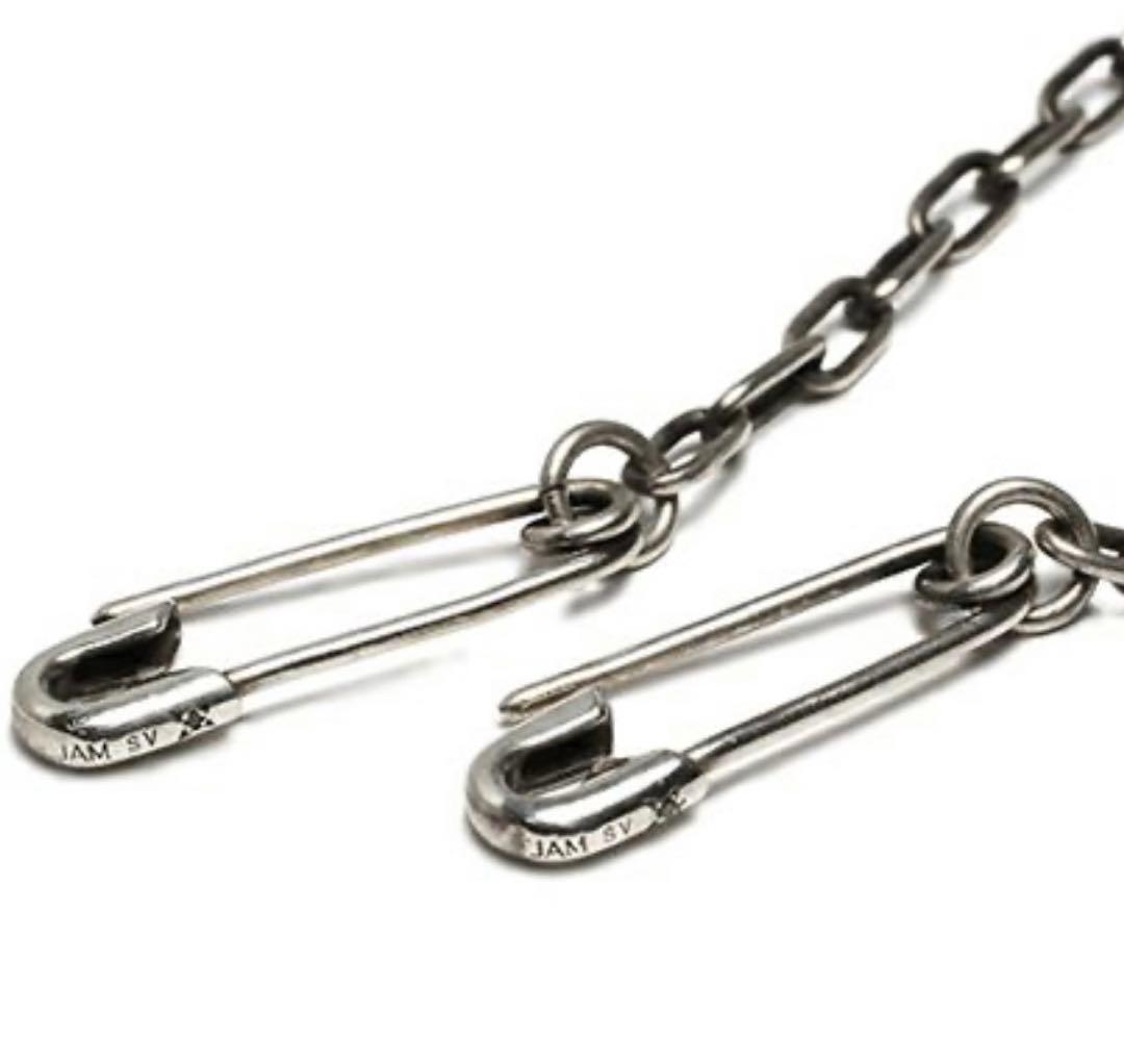 安全ピンダイヤモンドウォレットチェーン シルバー