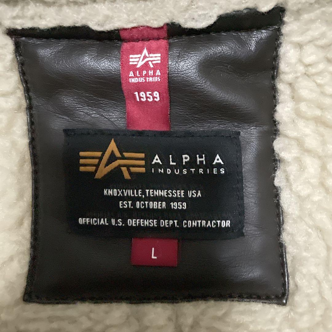 アルファインダストリーズ　B-3 ムートンジャケット　フライトジャケット　L
