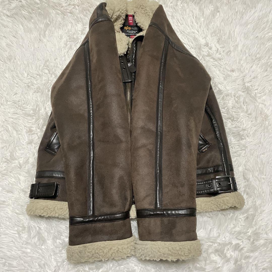 アルファインダストリーズ　B-3 ムートンジャケット　フライトジャケット　L