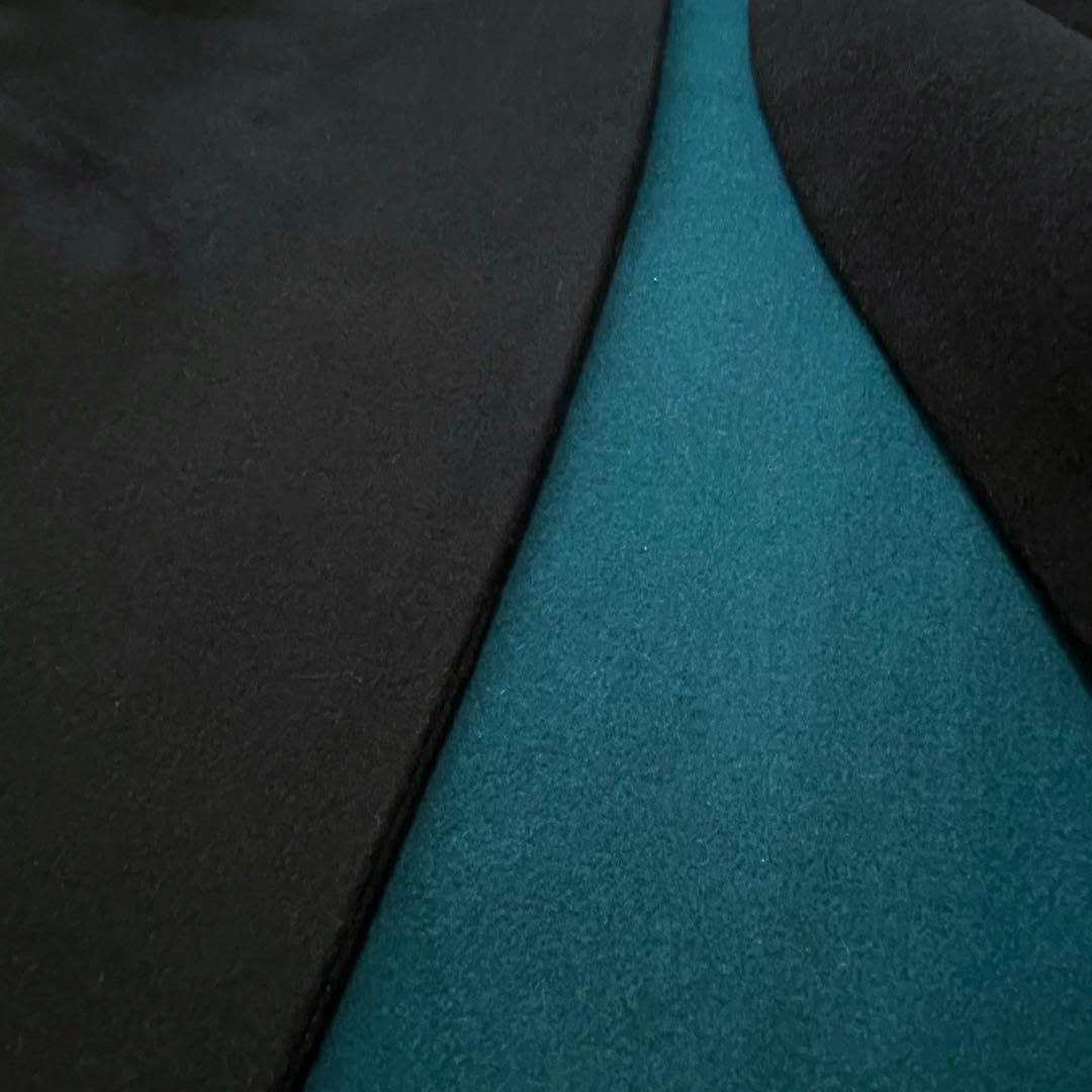 美品　ENFOLD エンフォルド　ウールリバーノーカラーコート　36 ネイビー