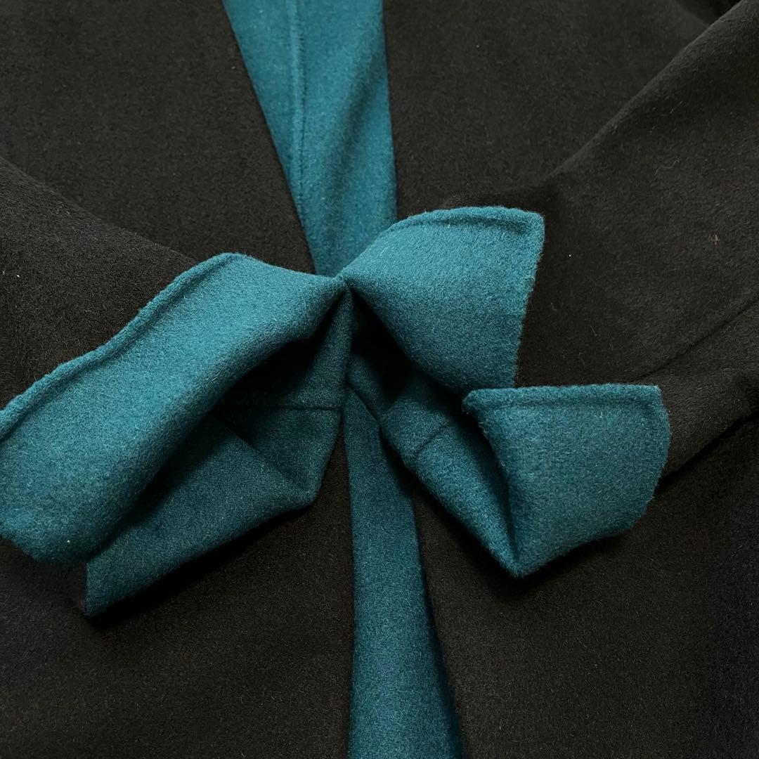 美品　ENFOLD エンフォルド　ウールリバーノーカラーコート　36 ネイビー