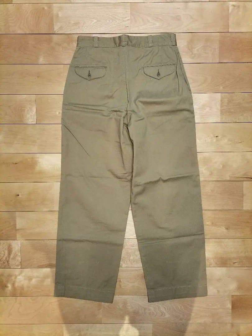 60s USMC（米海兵隊）カーキ・チノパンツ アルミジップ　W33表記