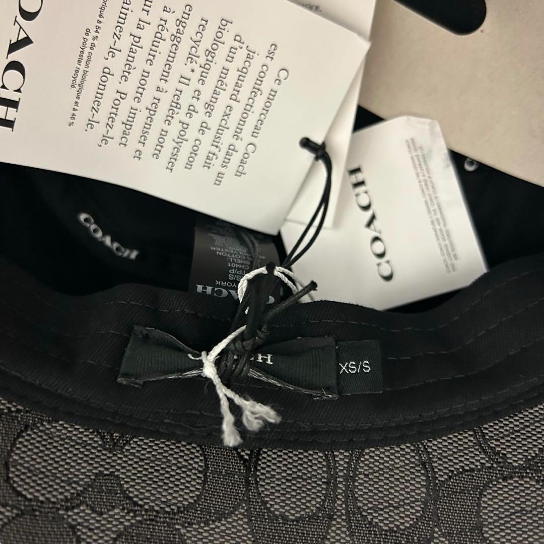 【新品】COACH コーチ バケットハット シグネチャー ジャカード グレー